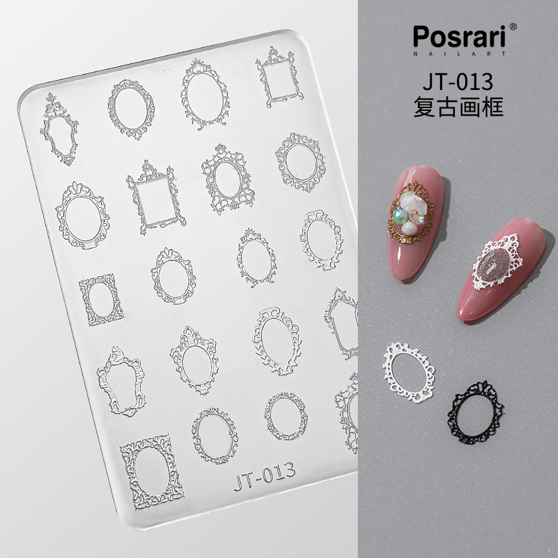 Posrari Internet celebridad uñas 3D alivio uñas molde cristal epoxi DIY tallado alto molde de silicona transparente