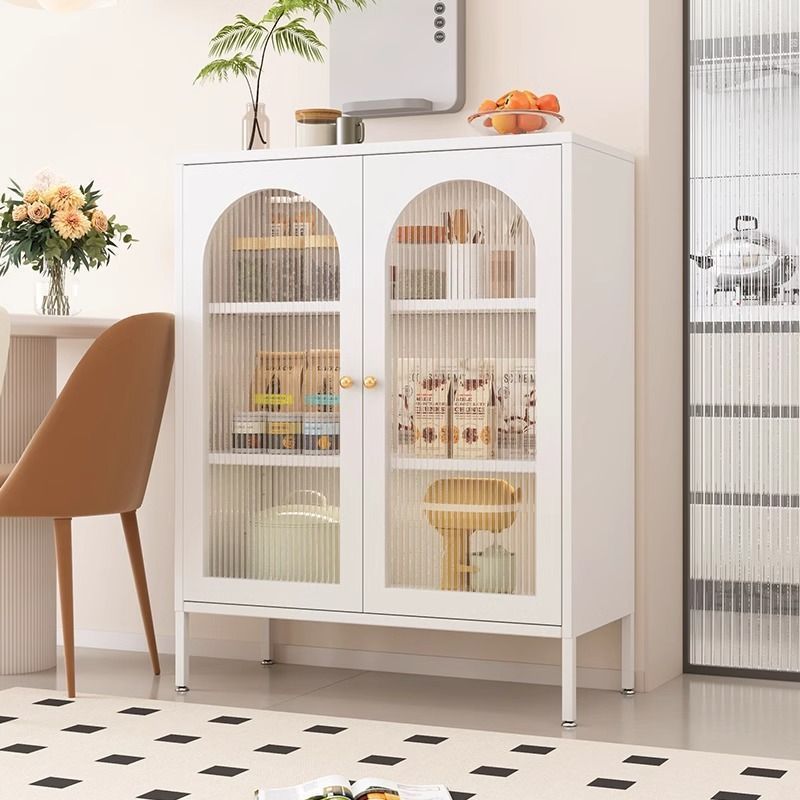 Household Steel Storage Cabinet Kitchen Microwave Storage Sideboard Tea Iron Cabinet Iron Art Living Room Storage Cabinet