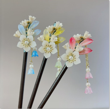 Ancient style hairpin with tassels, rocking wooden hairpin, imitation ebony wood decoration, hairpin, Hanfu ear accessories, ancient hairpin hairpin