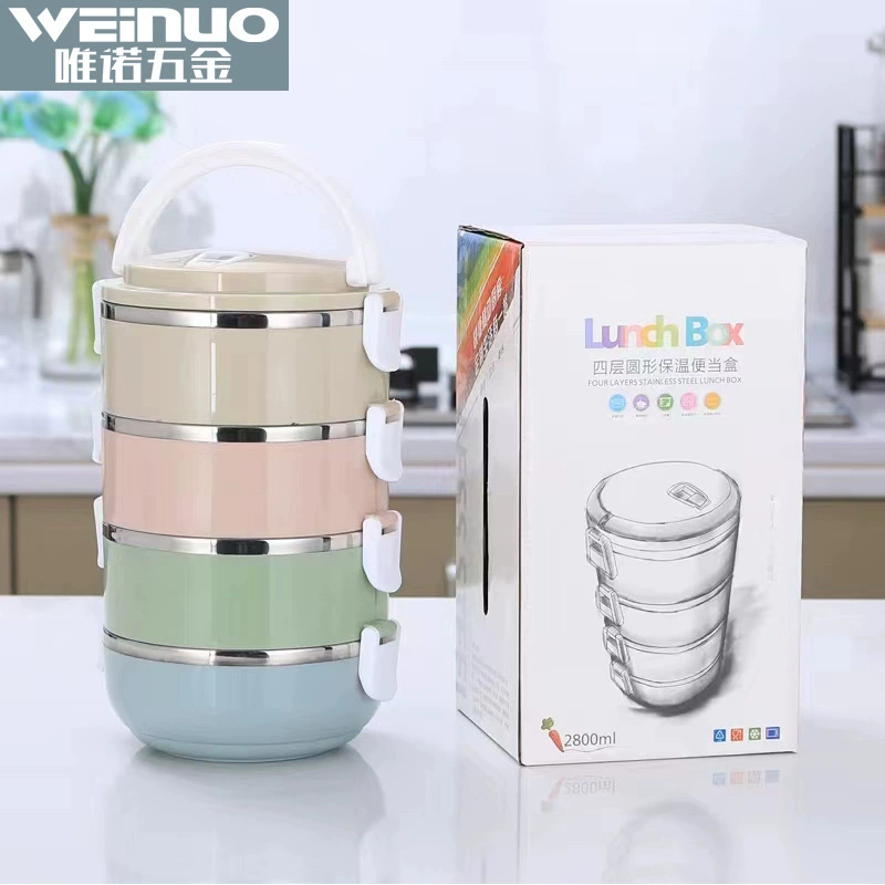 Коробка для ланча из нержавеющей стали 304 Бенто-бокс пластиковая Изолированная Ланч-бокс двухслойная миска японская коробка для свежести подарочная посуда оптом