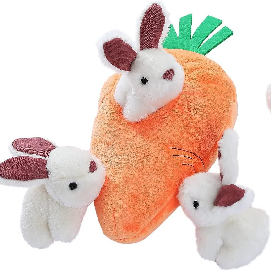 Псик собака плюшевая игрушка, кролик и морковь, оранжевый и белый, 5 штук