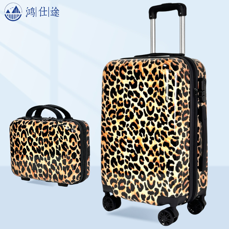 Leopard Print Suitcase Trolley Case Export Suitcase Hard Shell Four-Piece Set 14-Inch 20-Inch 24inch 28inch Sub-Mother Box Leopard Print Suitcase Trolley Case Export Suitcase Hard Shell Four-Piece Set 14-Inch 20-Inch 24inch 28inch Sub-Mother Box