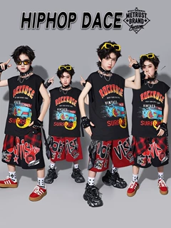 儿童嘻哈街舞演出服少儿hiphop架子鼓服装男童炸街套装男孩表演潮