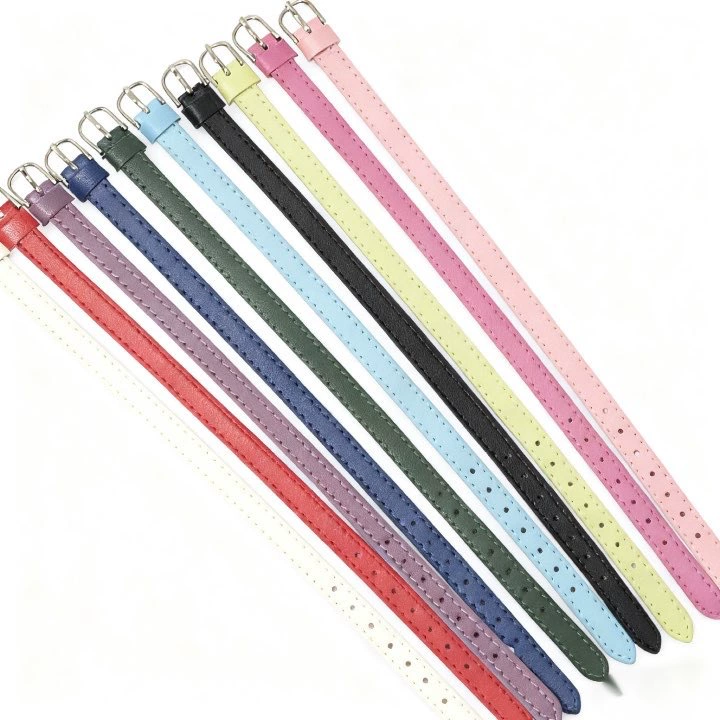 Polyurethane Watch Strap, Genuine Leather Backing, Lettered Design, 8 mm, 21 cm