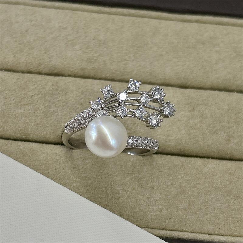Elegant, Glam Style Freshwater Pearl Flower Rings Freshwater Pearl Rings