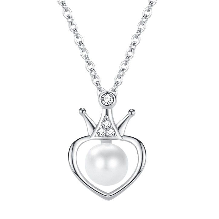 Shengli s925 plata esterlina corona colgante perla artificial de las mujeres verano joyería nicho diseño sentido japonés y coreano collar las mujeres
