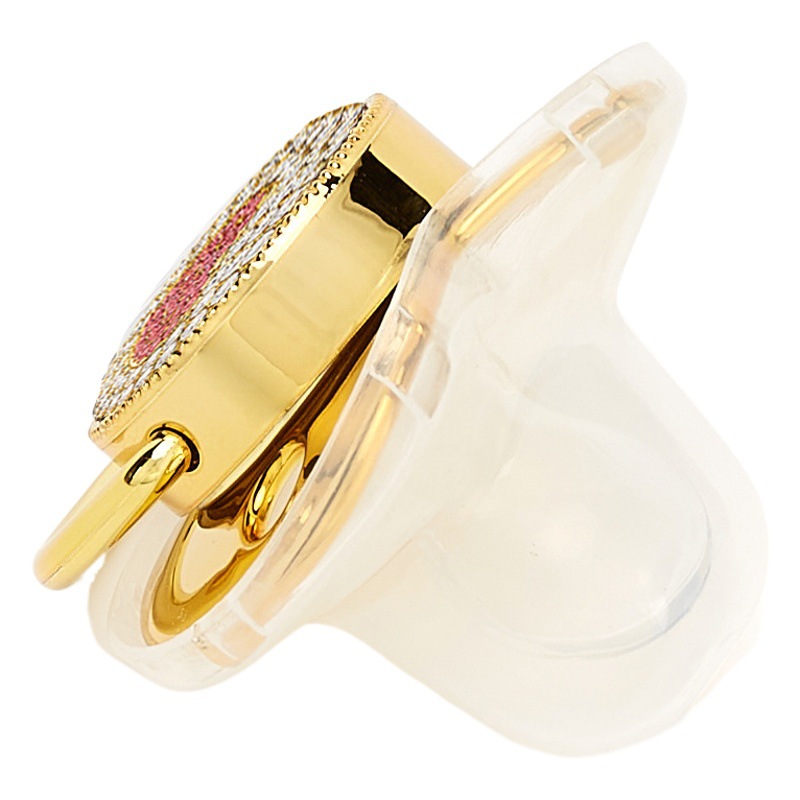 AliExpress Venta caliente amor diamante bebé calmante chupete bebé melocotón corazón punto diamante calmante boca
