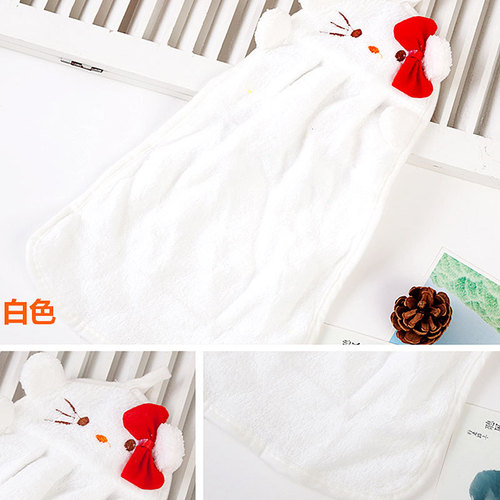 Hand towel kitchen hand towel hanging coral velvet cute home thick super absorbent non-linting dishwashing rag