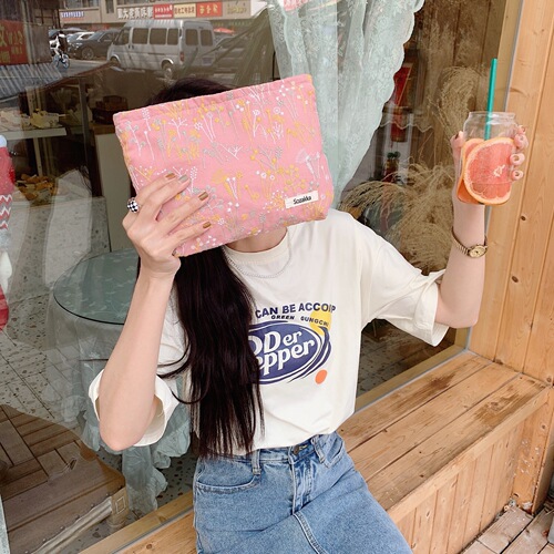 23022 Exquisite embroidered floral cosmetic bag girls storage bag portable clutch bag large capacity coin purse