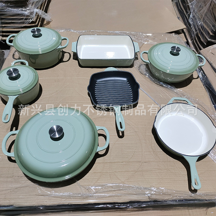 铸铁珐琅锅Manufacturer's enamel pot set无涂层汤锅炖锅妈咪锅 铸铁珐琅锅Manufacturer's enamel pot set无涂层汤锅炖锅妈咪锅