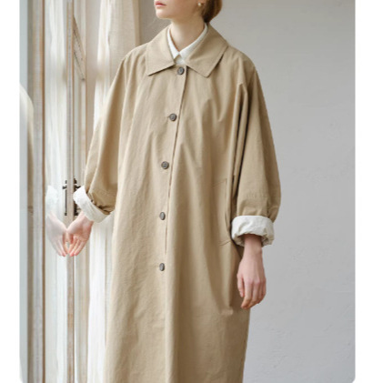 Rewear/Signature Product of the Store: American Imported Pima Cotton Linen Texture Architectural Silhouette Trench Coat 11018 Rewear/Signature Product of the Store: American Imported Pima Cotton Linen Texture Architectural Silhouette Trench Coat 11018