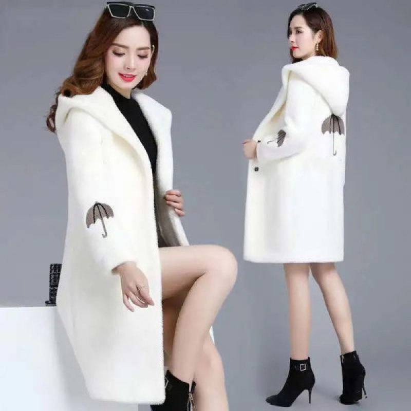 (2개) M 5XL LAMBSWOOL COAT 2025 새로운 유행 어머니 겨울 느슨한 한국 모직 원 LAMBSWOOL COAT