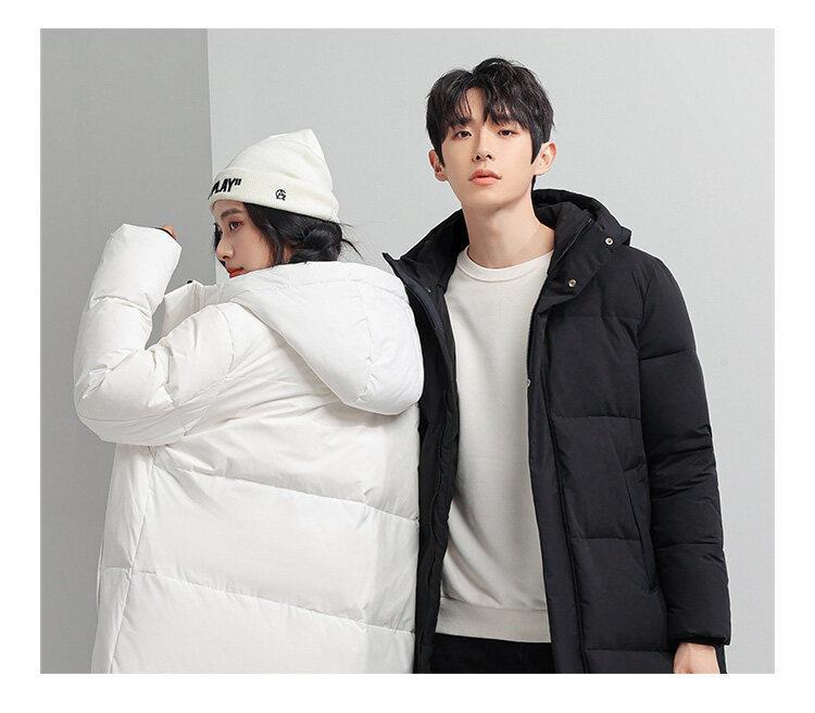 Men's Padded Coat Mid-length Thickened White Duck Down Jacket_voghion.com