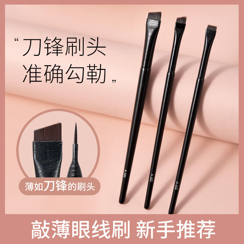 Gecomo Blade Slanted Eyebrow Brush Slim Bristles Outline Eyeliner Eyebrow Brush Portable Novice Makeup Brush Beauty Tool