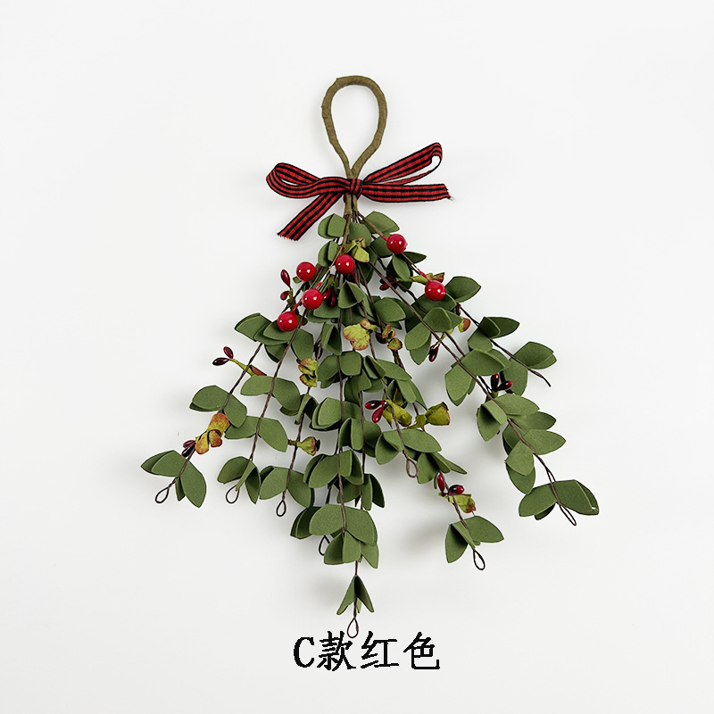 Fuente de la fábrica simulación planta verde simulación muérdago hogar decoraciones de la boda adornos colgantes de pared muérdago