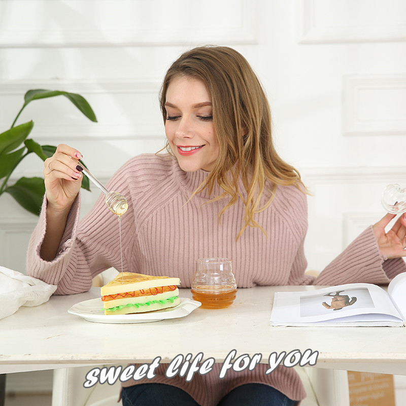 Nueva comida transparente con varilla de agitación tarro de miel botella de miel condimento jugo botella 245ml exportación excelente producto