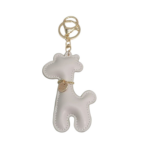 Giraffe Pu Cartoon Keychain Cute Fashion Bag Hook Couple Accessory Car Keychain Wholesale