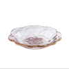 Gold-rimmed pink rose plate