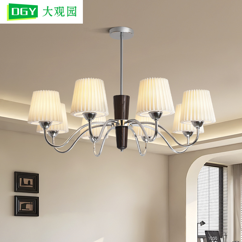 Gran vista jardín lámpara de la sala de estar francesa Nanyang estilo retro nuevo estilo simple sala de madera maciza lámpara Zhongshan 194L