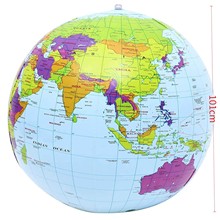 超大号101CM充气地球仪教学道具全英文版地图球儿童地理启蒙教具