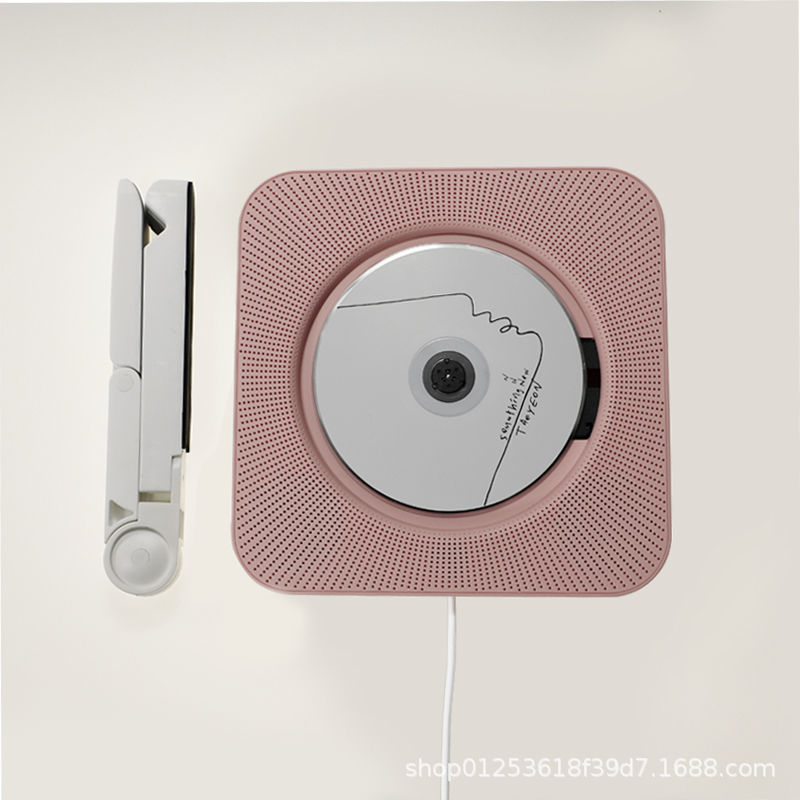 Upgraded CD player with screen, coral pink + tripod stand