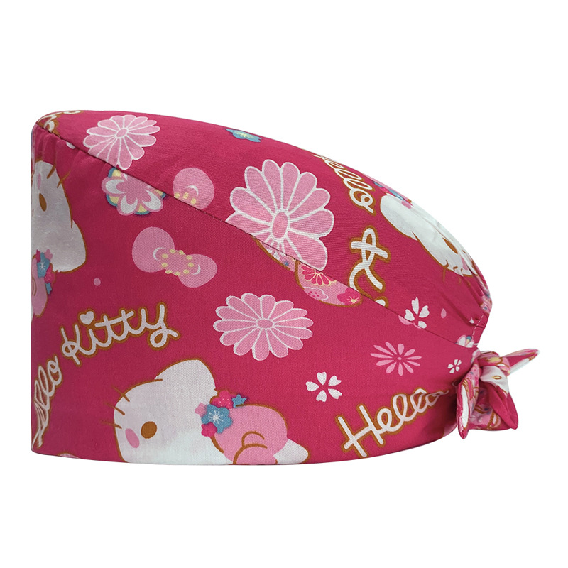 Gorro quirúrgico de algodón puro de las mujeres impreso ajustable calabaza tapa confinamiento quimioterapia a prueba de polvo puntera enfermera trabajo sombrero hombres