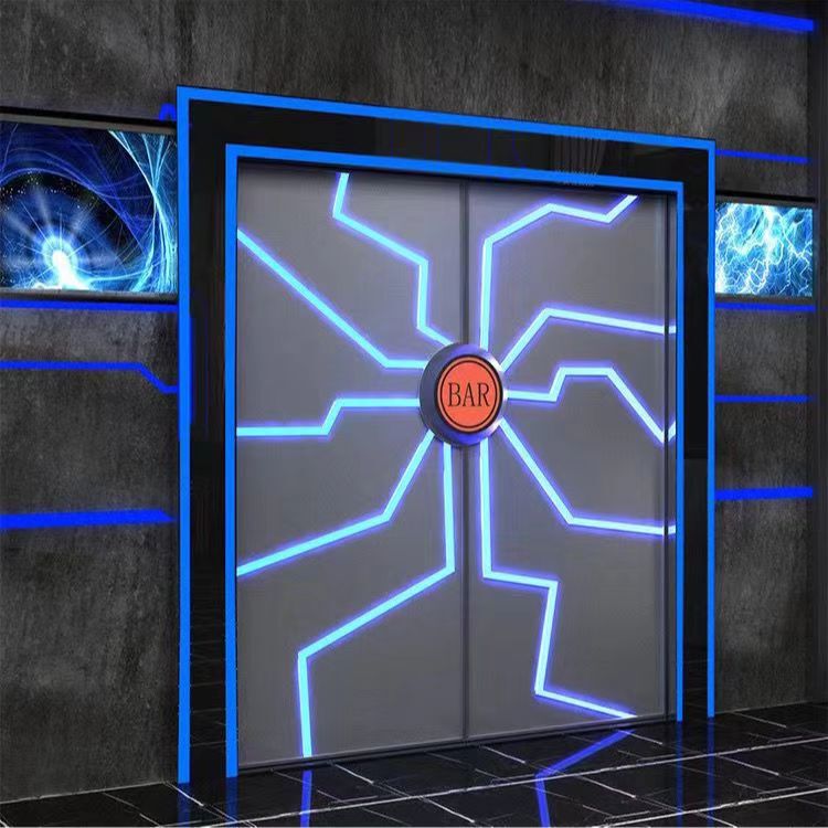 Douyin Internet Red Door Dream Technology Door Electric Door Chamber Exhibition Hall Invisible Palm Print Door Personality Bar Door Induction Door