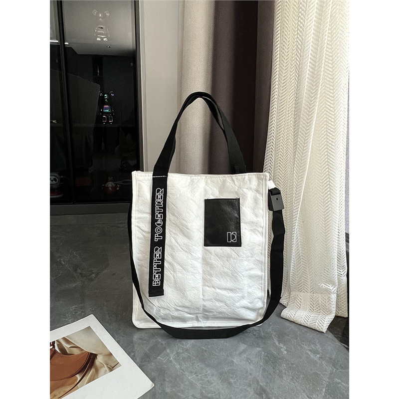 杜邦纸袋定 制logo单肩斜挎防水手提袋大容量环保购物礼品袋订 做