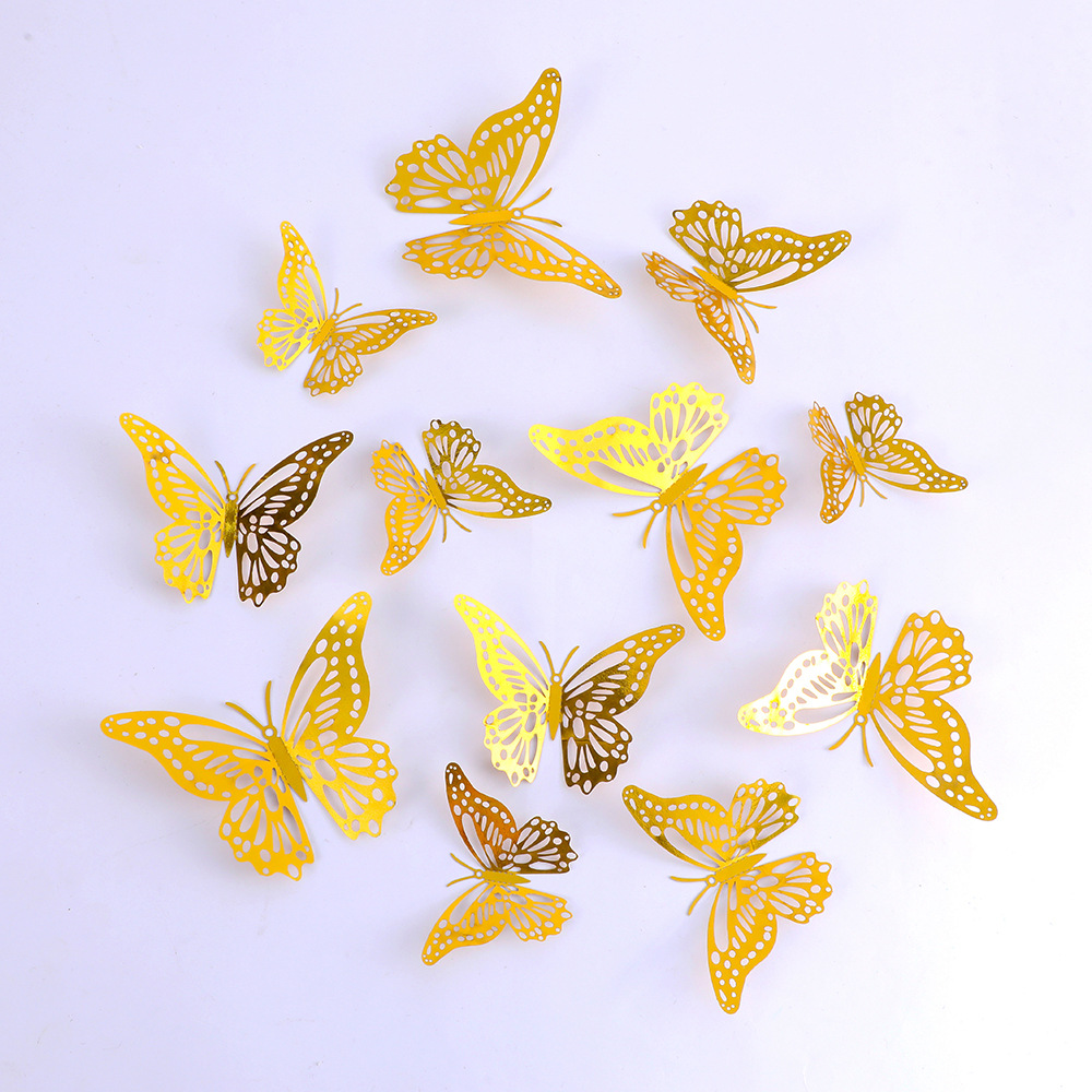 3d Butterfly Wall Stickers Colorful Metallic Decor For Home Party_voghion.com