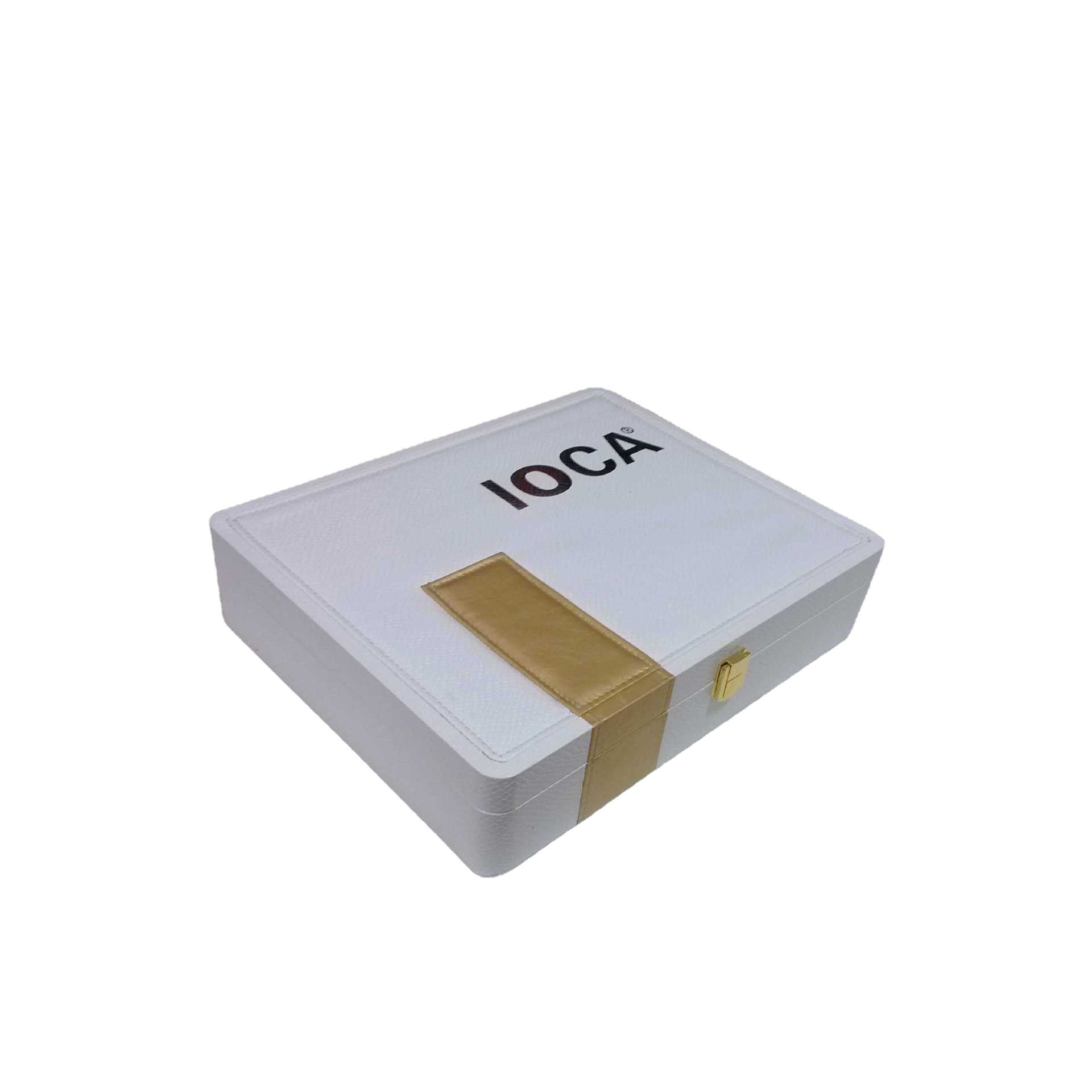 供应化妆品包装 PU皮裱高密度板套盒美容院专用终端销售礼盒