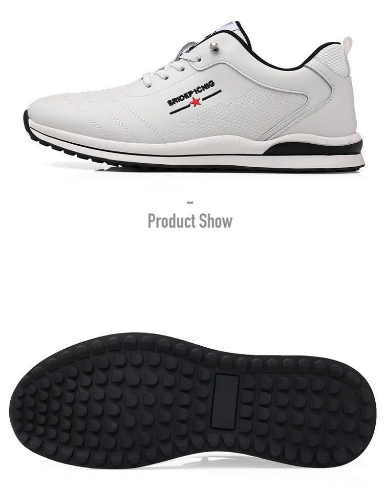 Giày sneaker nam da bò phối màu, đế cao su gót thấp 1–3 cm, dây thun tiện lợi — PZ905 màu trắng, PZ905 màu đen chi tiết 23