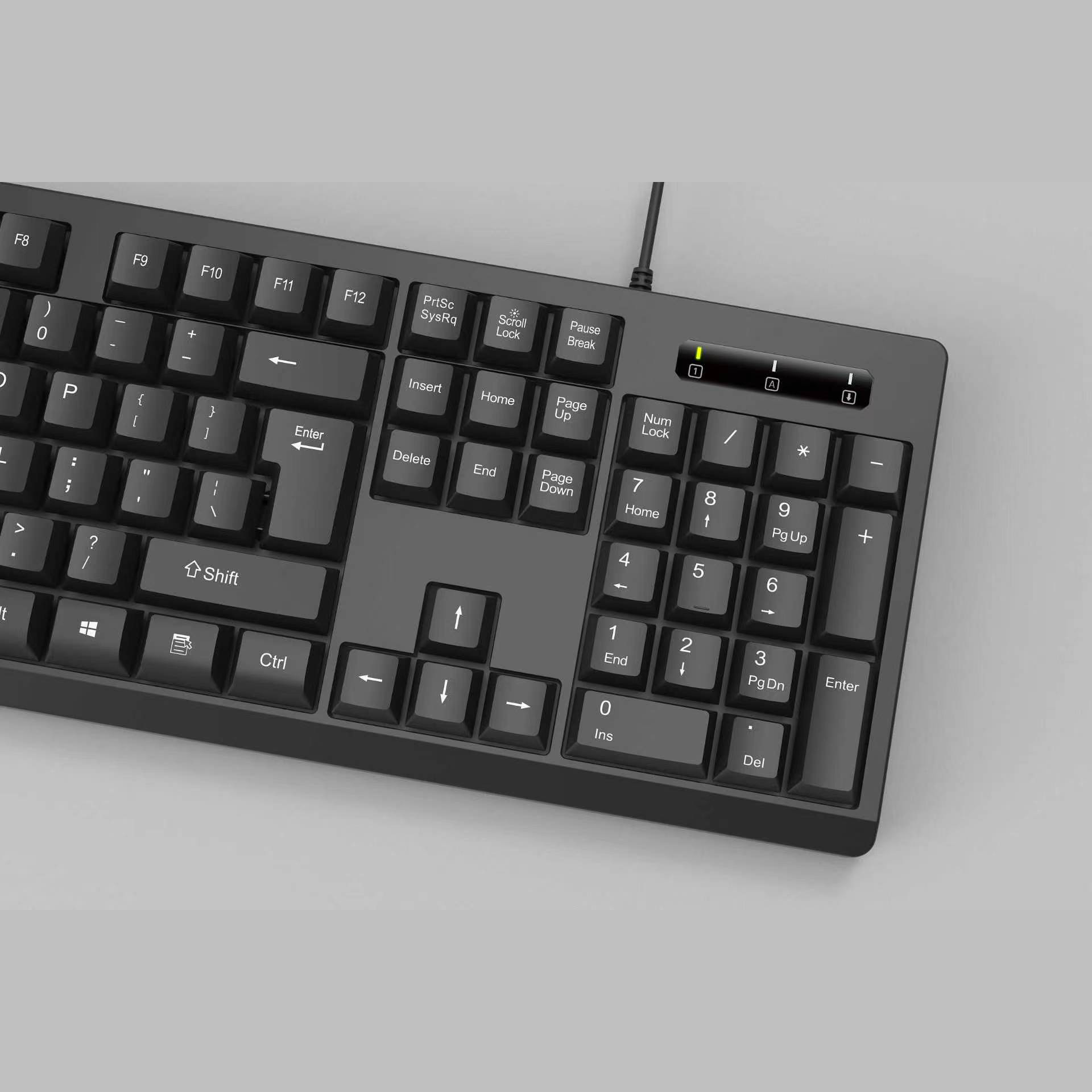 Fabricante de suministro directo de teclado cableado adecuado para oficina de negocios hogar ligero accesorios de computadora de escritorio USB teclado
