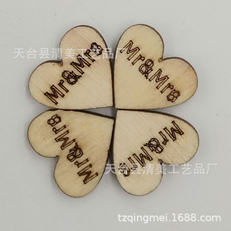 En forma de corazón * pintura * color de registro Señor y Sra. 50 piezas por paquete (5mm de espesor)