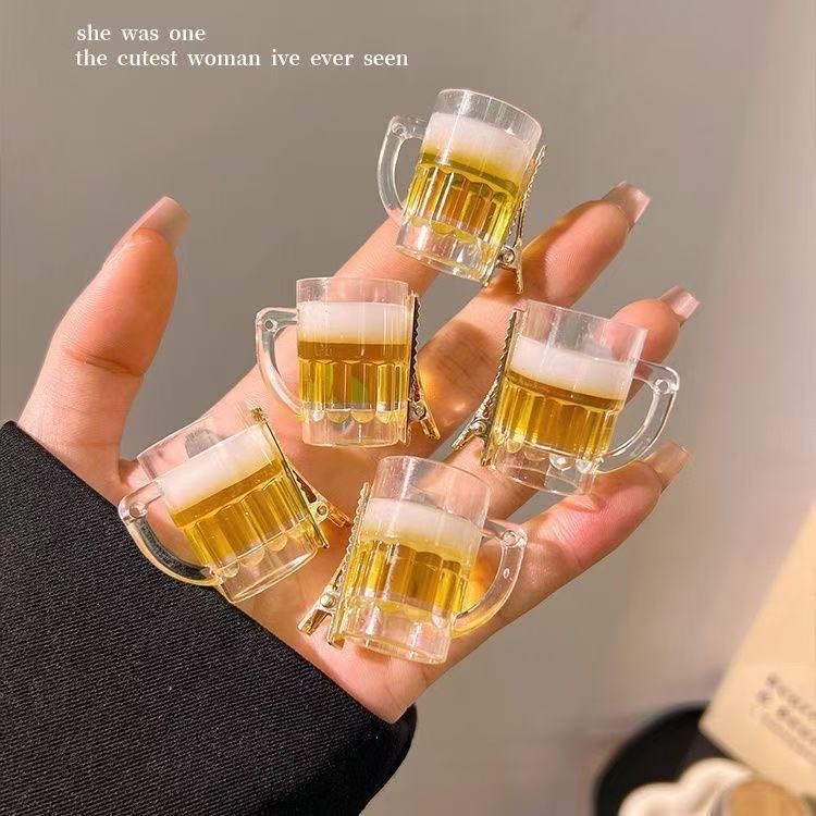 搞笑搞怪仿真大扎啤酒杯发夹个性奇葩刘海碎发夹发卡子2025新款秋|undefined