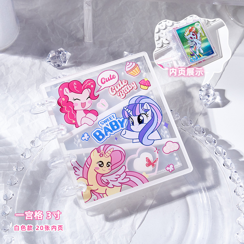 Tarjetas de caballo transparentes de chicas de alto valor acrílico tarjetas pequeñas tarjetas de foto álbum de fotos de botón de hongos de hoja