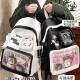 Black and white realm shoulder bag pain bag yum two-dimensional transparent millet big food backpack junior high school bag yum bag