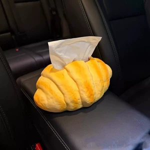 Car Tissue Box, Car Armrest Box Tissue Storage Box, Creative Croissant-Shaped Tissue Box for Car Use
