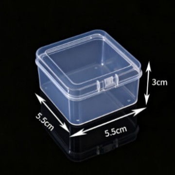 Caja de Plástico Transparente Pequeña Cuadrada para Joyería, Caja para Auriculares, Caja Pequeña para Accesorios, Mini Caja para Pendientes, Caja de Almacenamiento Portátil de Fabricante