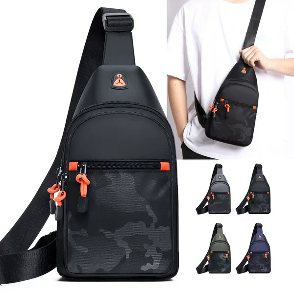 Chest Bag Men's Crossbody Bag Casual Large Capacity Waterproof Oxford Cloth Shoulder Small Backpack Fashion Trendy Chest Bag Men
