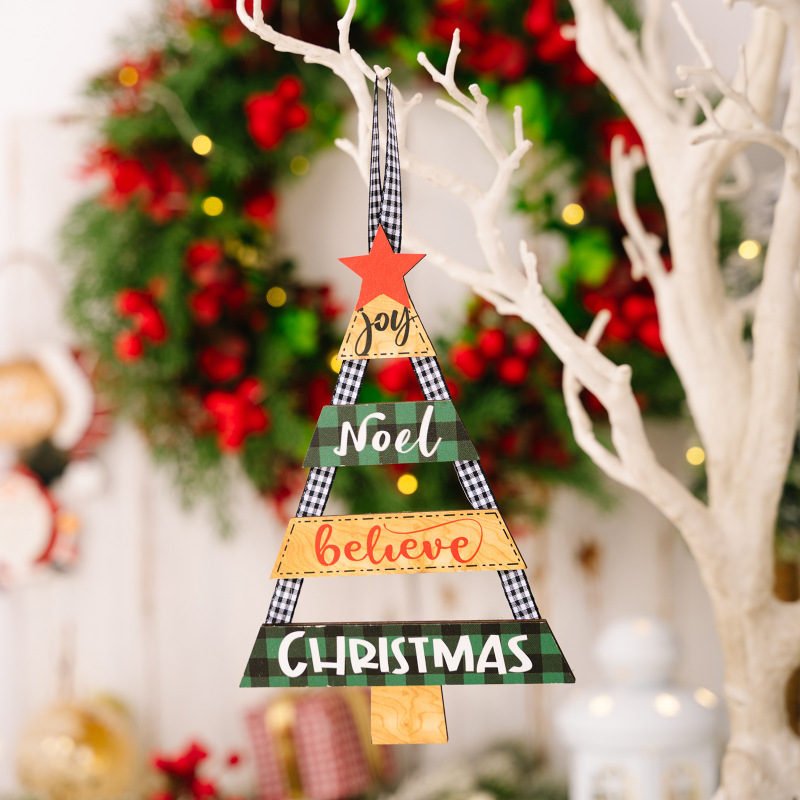 跨境圣诞节挂件 木质工艺品挂牌派对场景布置装饰品christmas挂件|undefined