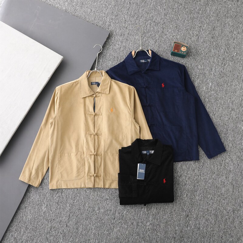 High-Quality Cross-Border Qr Code Export Ralph Rl Small Label Tang Suit Button Cardigan Corduroy Shirt Jacket for Men and Women High-Quality Cross-Border Qr Code Export Ralph Rl Small Label Tang Suit Button Cardigan Corduroy Shirt Jacket for Men and Women