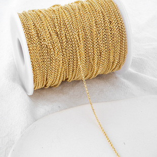 Reinforced 14K gold-wrapped color-retaining ball round O-chain 1.6mm/2mm round O-shaped chain strip ring buckle diy loose chain