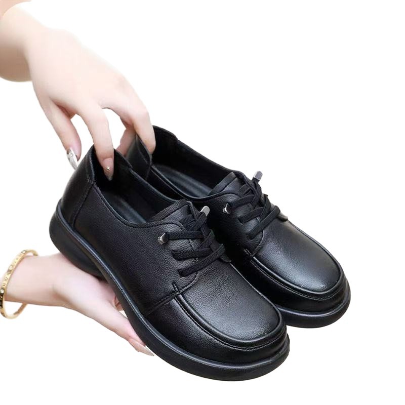 Zapatos de cuero de estilo británico 2026 primavera nueva moda versátil zapatos Lefour para mujeres zapatos simples y cómodos con suela plana