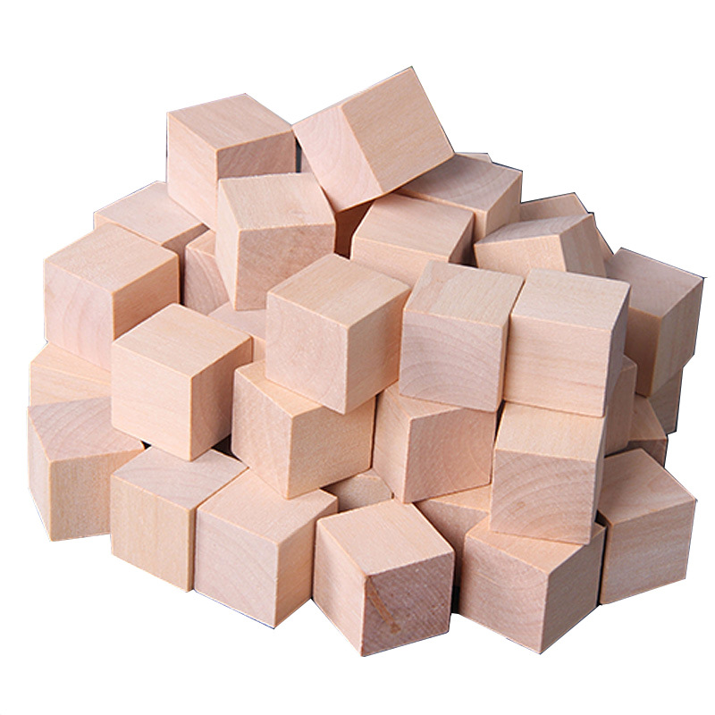 Bloques de construcción de cubos matemáticas material didáctico Escuela primaria madera tridimensional geométrica madera maciza modelo cuadrado pequeño juguetes educativos para niños
