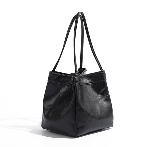 New high-end mirror texture bucket bag, fashionable and versatile, trendy shell glossy dopamine matching handbag
