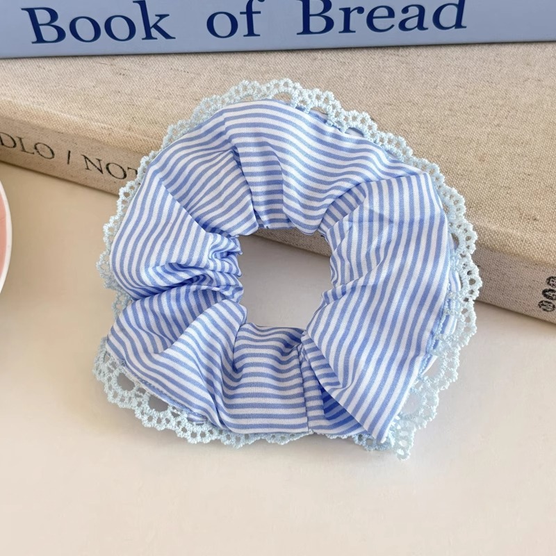 Cuerda para el cabello de intestino grueso azul para niños Cuerda para el cabello de encaje dulce para niñas