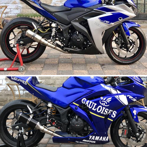 Motorcycle exhaust modification YZF-R3 R25 is suitable for Yamaha MT03 titanium alloy front section modified exhaust pipe