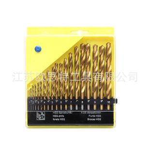 19-piece high-speed steel titanium-plated twist drill 19PC suit twist drill combination wood plastic drilling tool