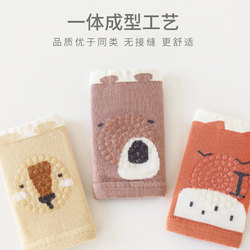 2024 primavera nueva almohadilla de rodilla para niños delgada de dibujos animados bebé gateando equipo de protección gateando resistente a las caídas antideslizante funda de almohadilla protectora