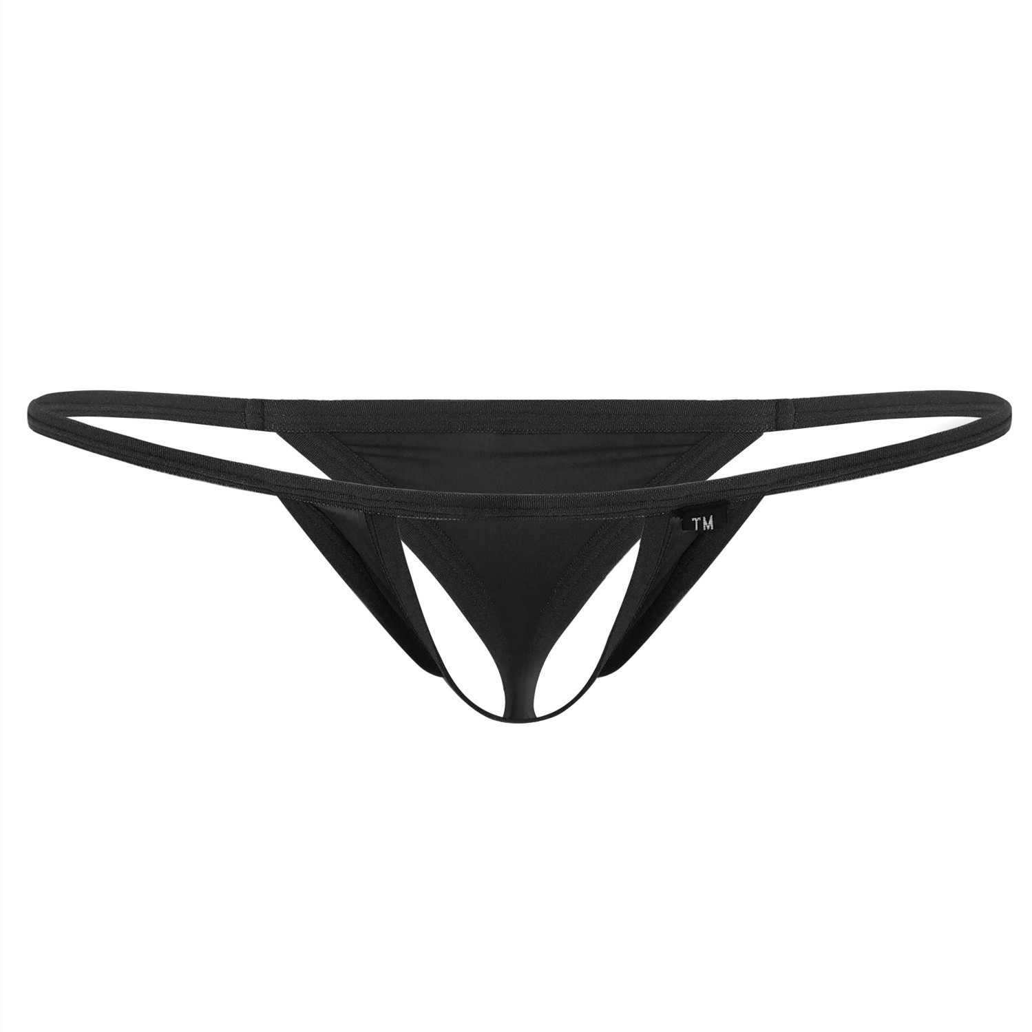 Underwear men's thong sexy hot front hollow design free off ice silk elastic low waist comfortable sexy men's T pants